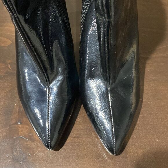 Jessica Simpson Teddi Patent Side Zip Pointed Toe Heeled Ankle Boots Size 9.5 - Picture 4 of 12